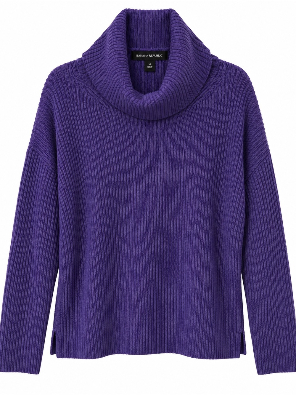 Banana Republic Wool Cashmere Blend Cowl Neck Sweater - Purple, Size M